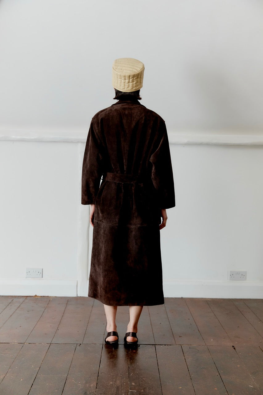 Calf Suede Long Womens Quinn coat