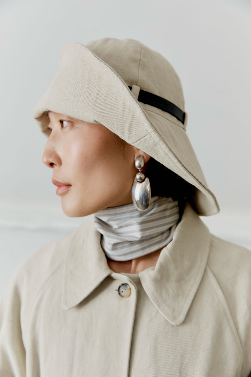 British Gabardine Sun Hat with Leather Belt