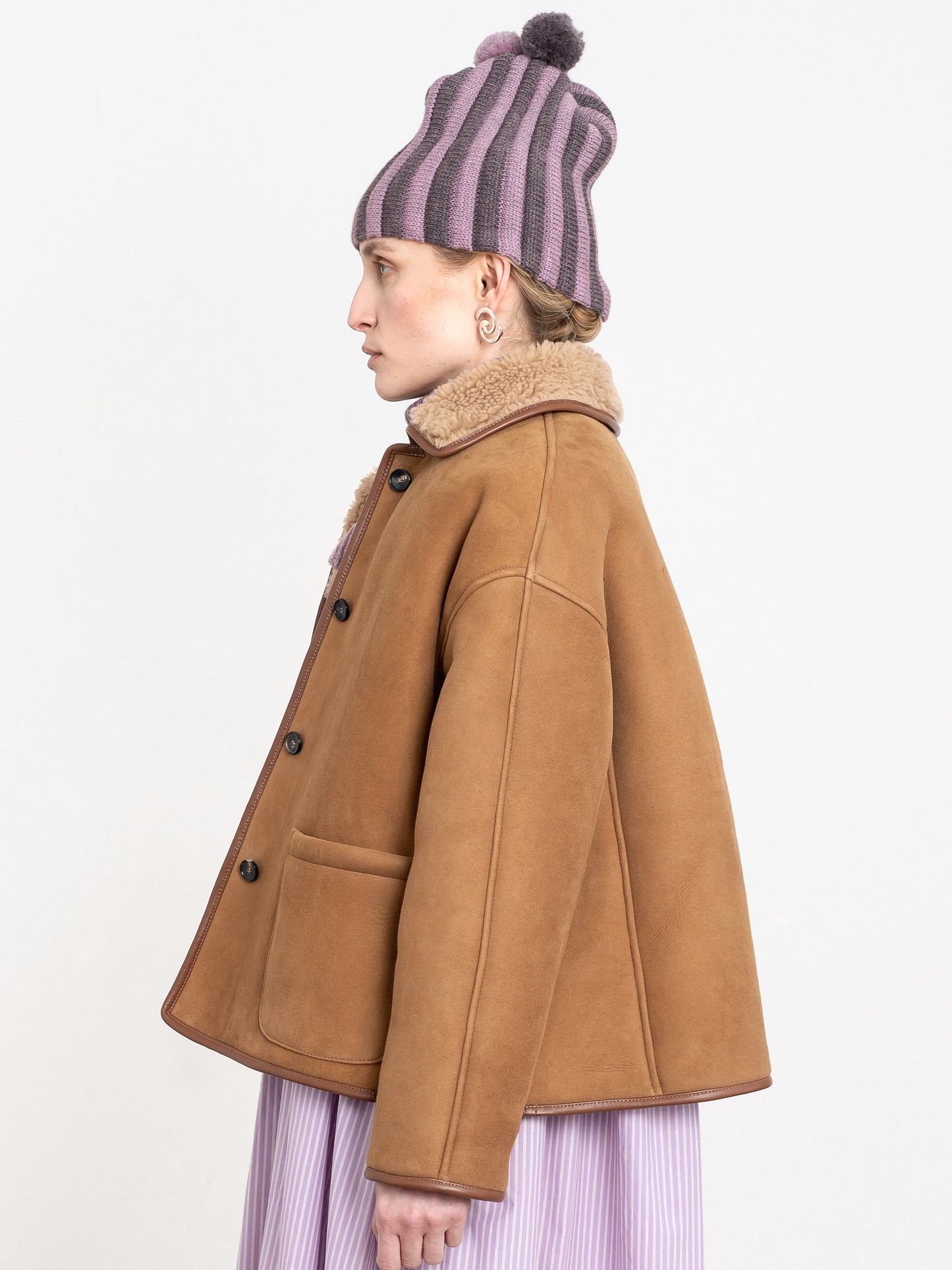 Suede Back Curly Hair Avis Jacket