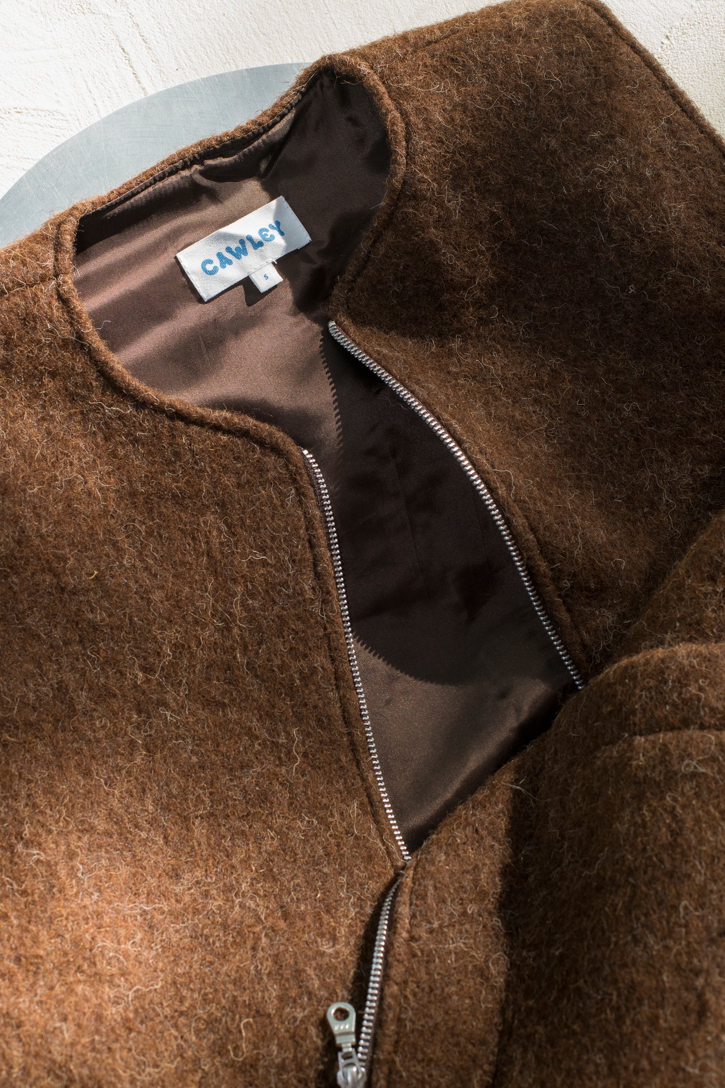 River Vest - Portuguese long hair wool zip