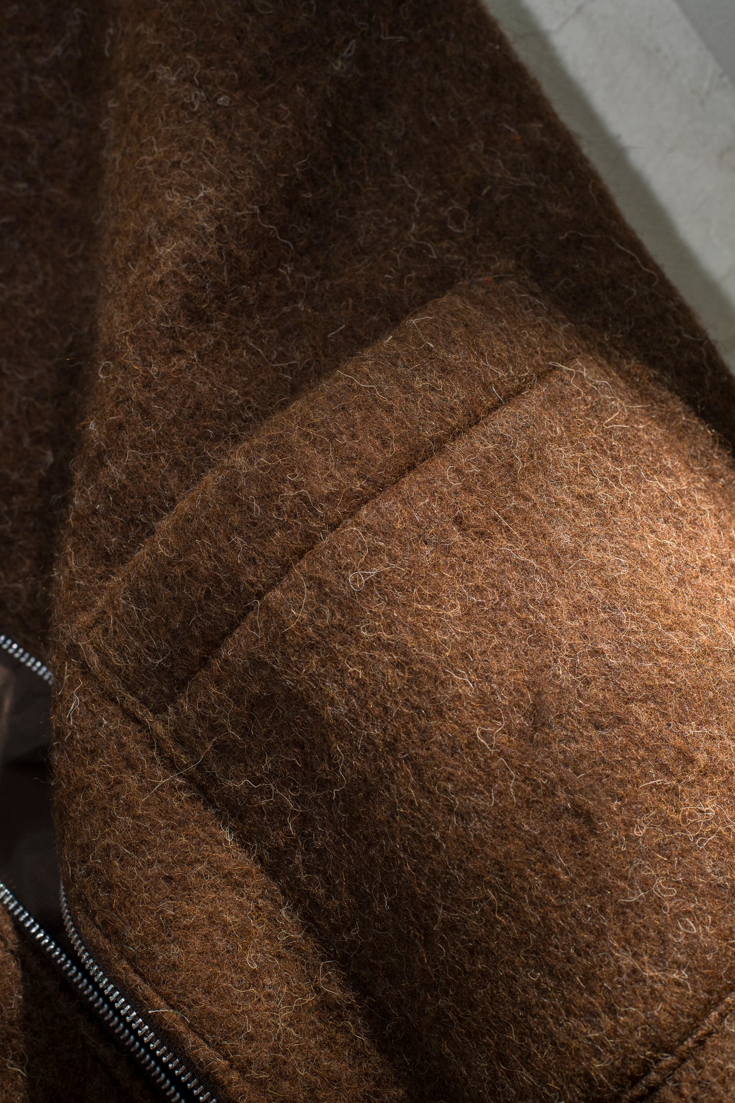 River Vest - Portuguese long hair wool zip