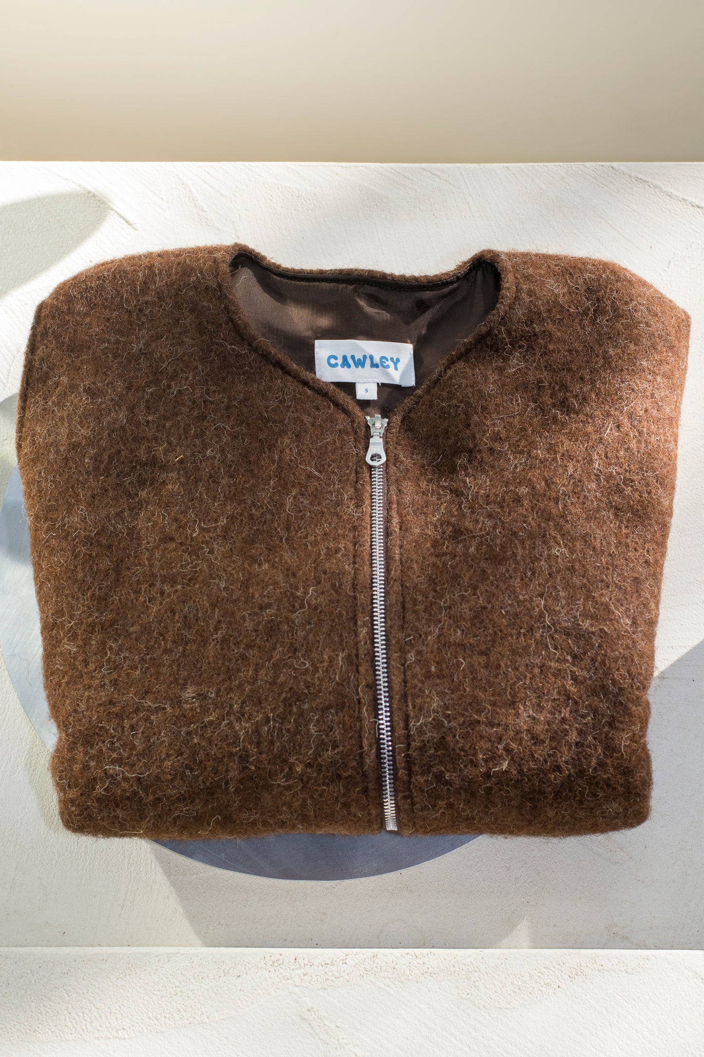 River Vest - Portuguese long hair wool zip