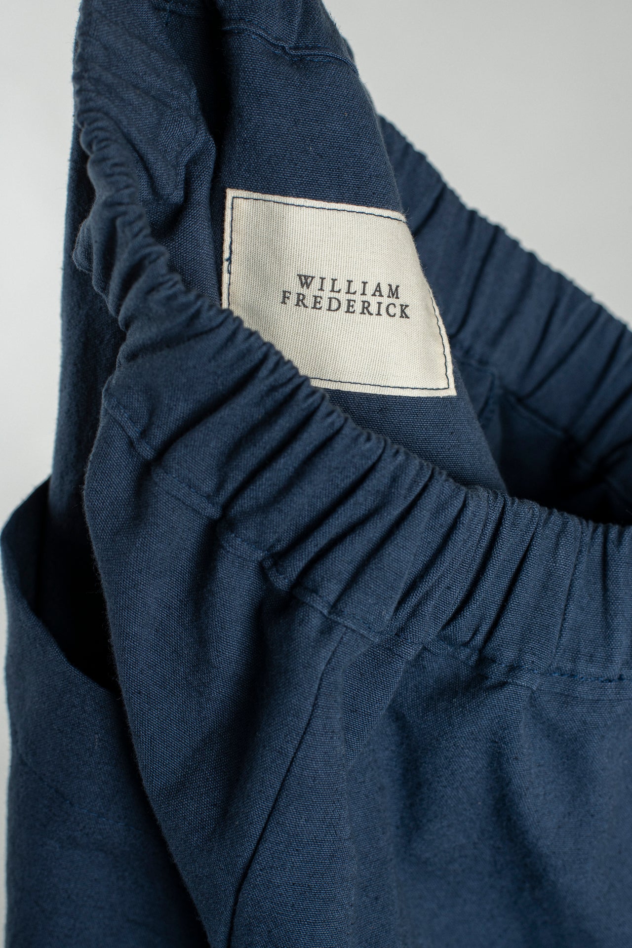 Cafe Pant - Navy Cotton Linen Canvas