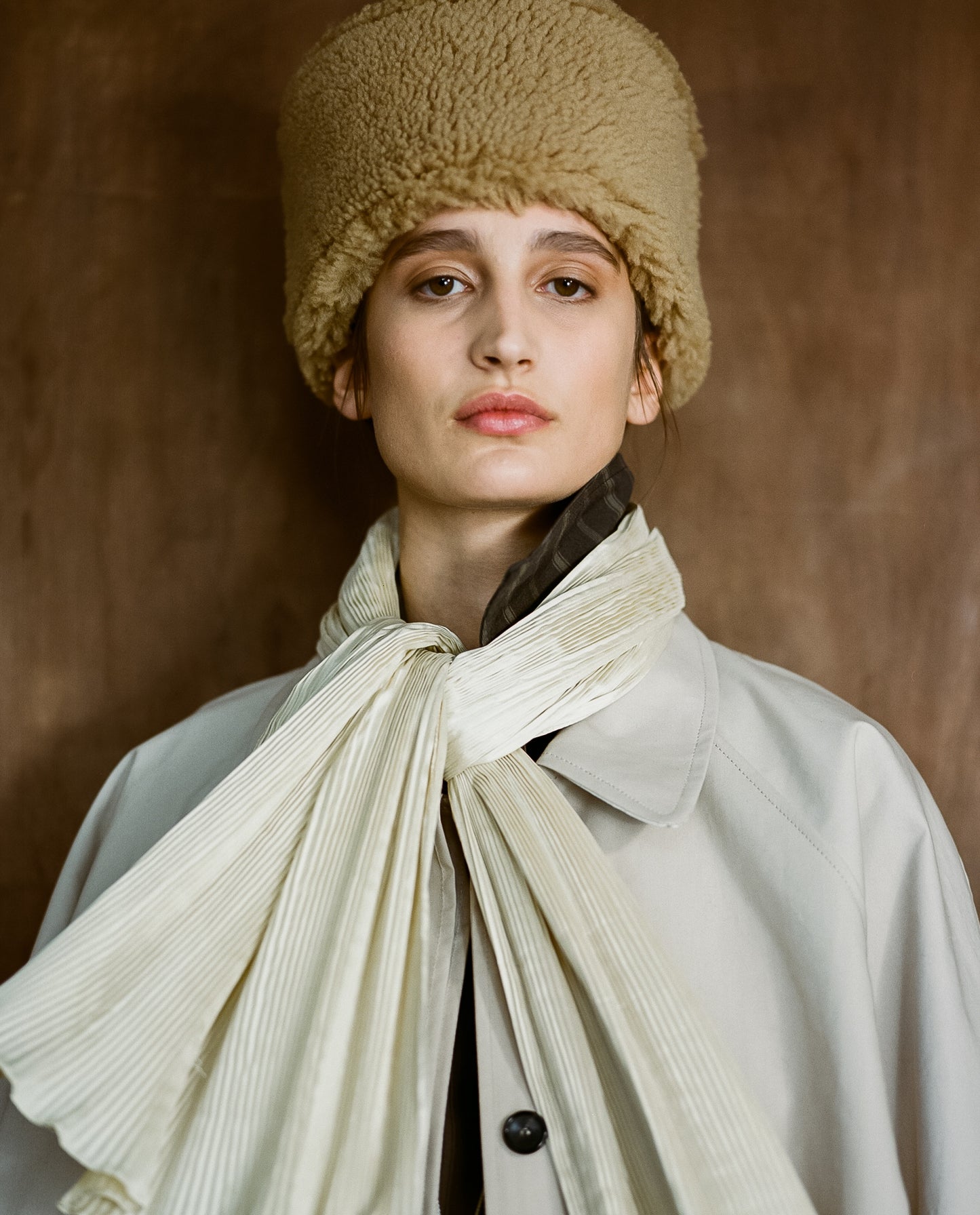Pleated Scarf - Silk Dupion