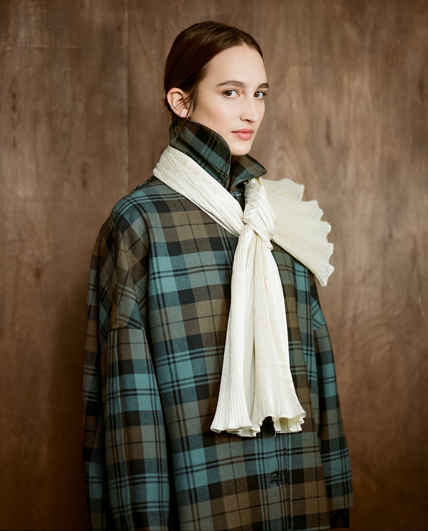 Pleated Scarf - Silk Dupion