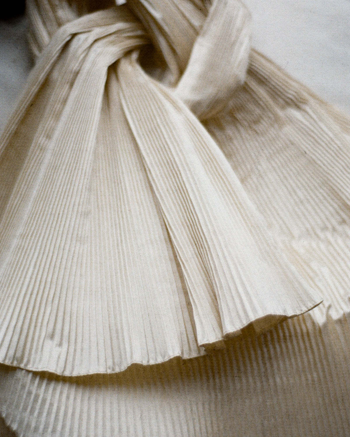 Pleated Scarf - Silk Dupion