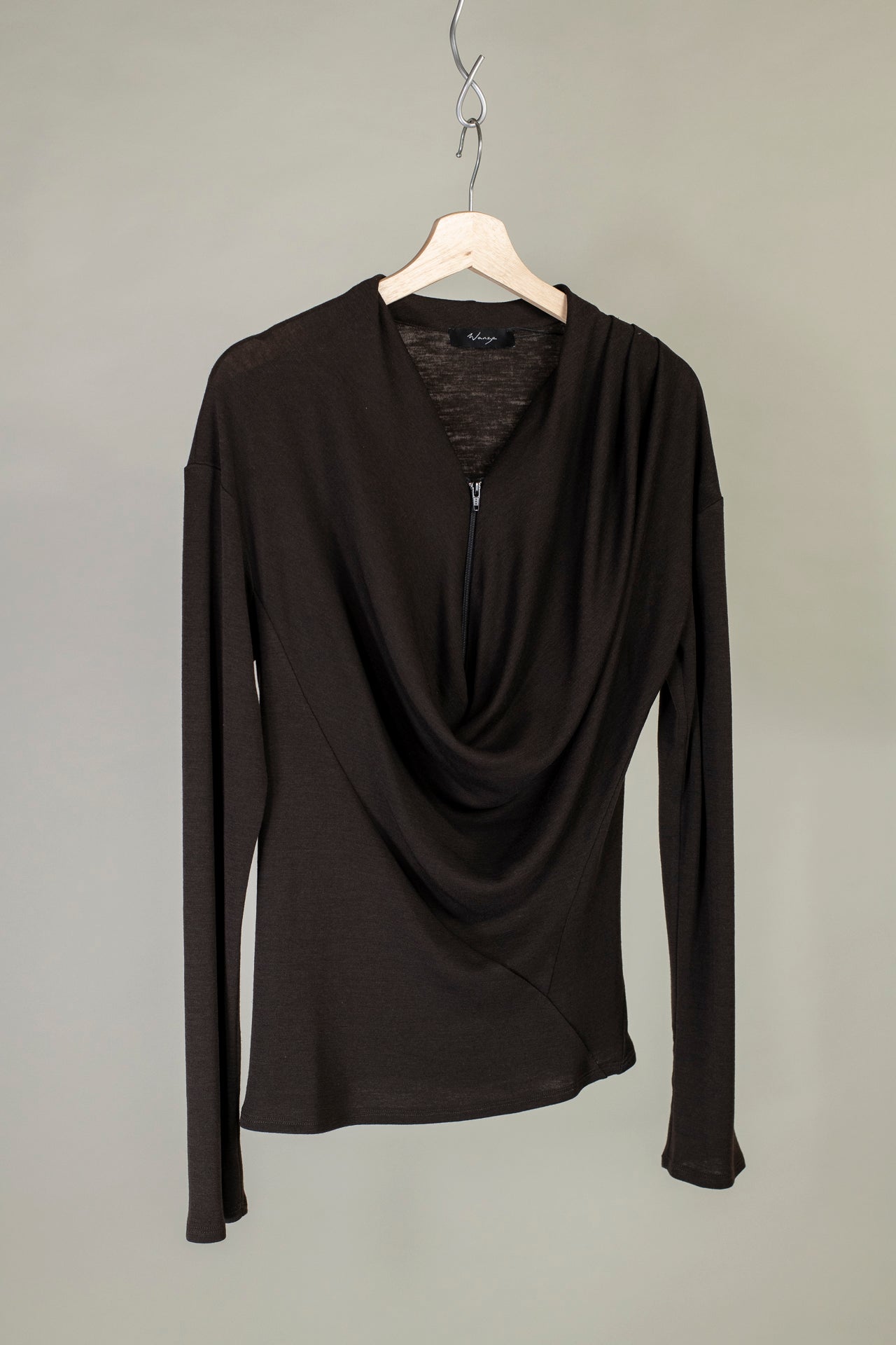 Cowl Neck Drape Long Sleeve