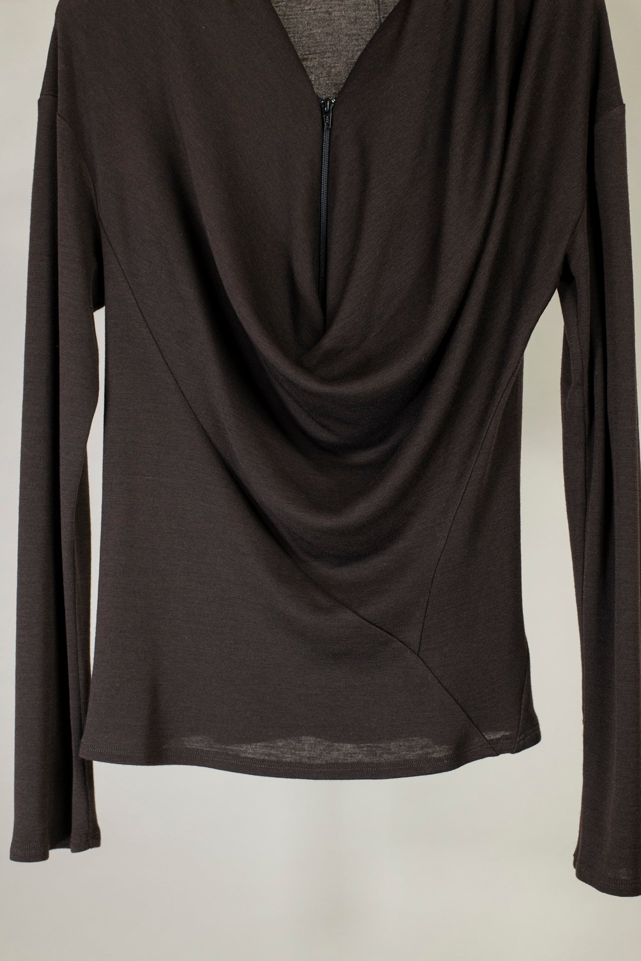 Cowl Neck Drape Long Sleeve