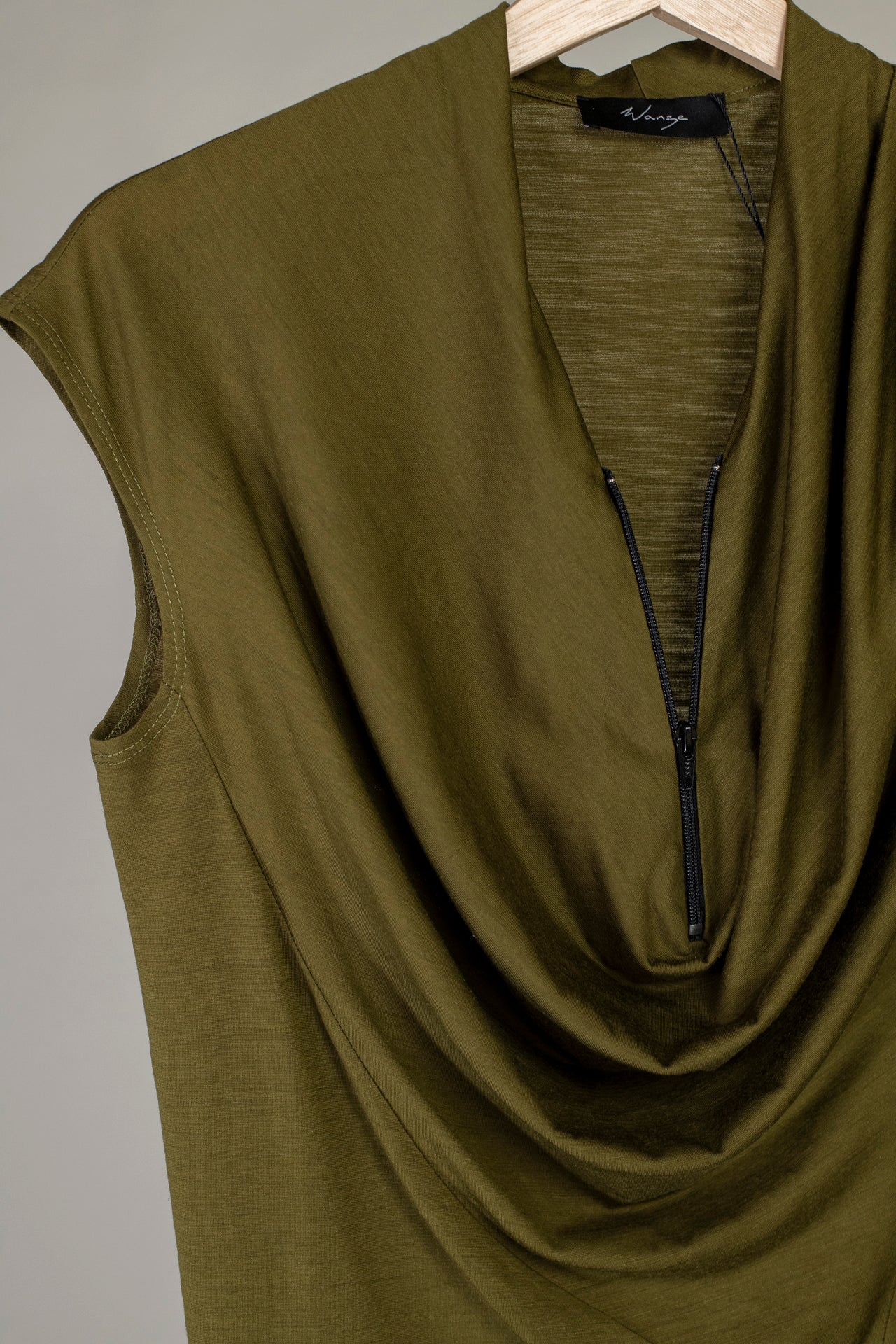 Cowl Neck Drape Tank- Merino Wool