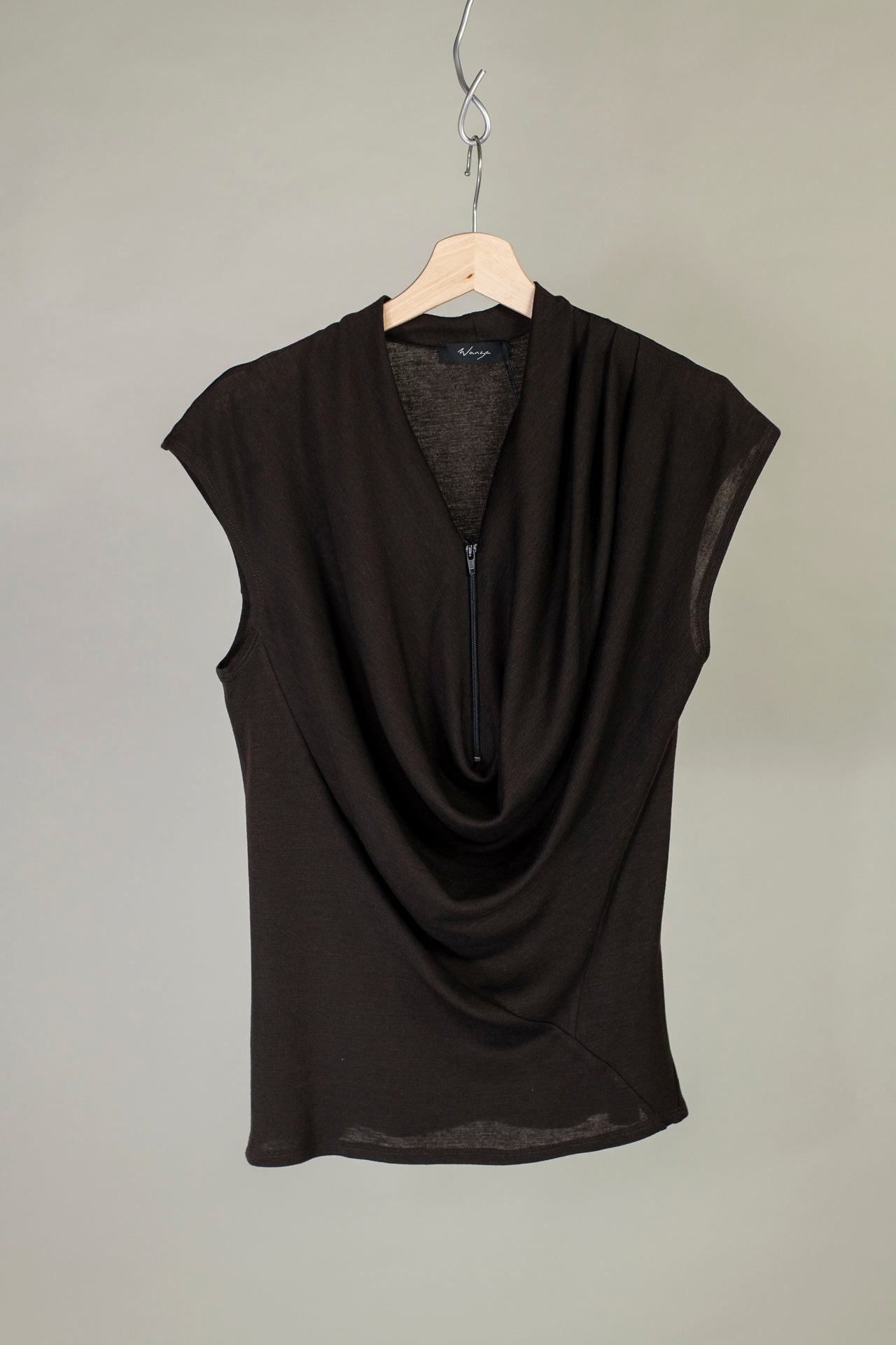 Cowl Neck Drape Tank - Wool Silk