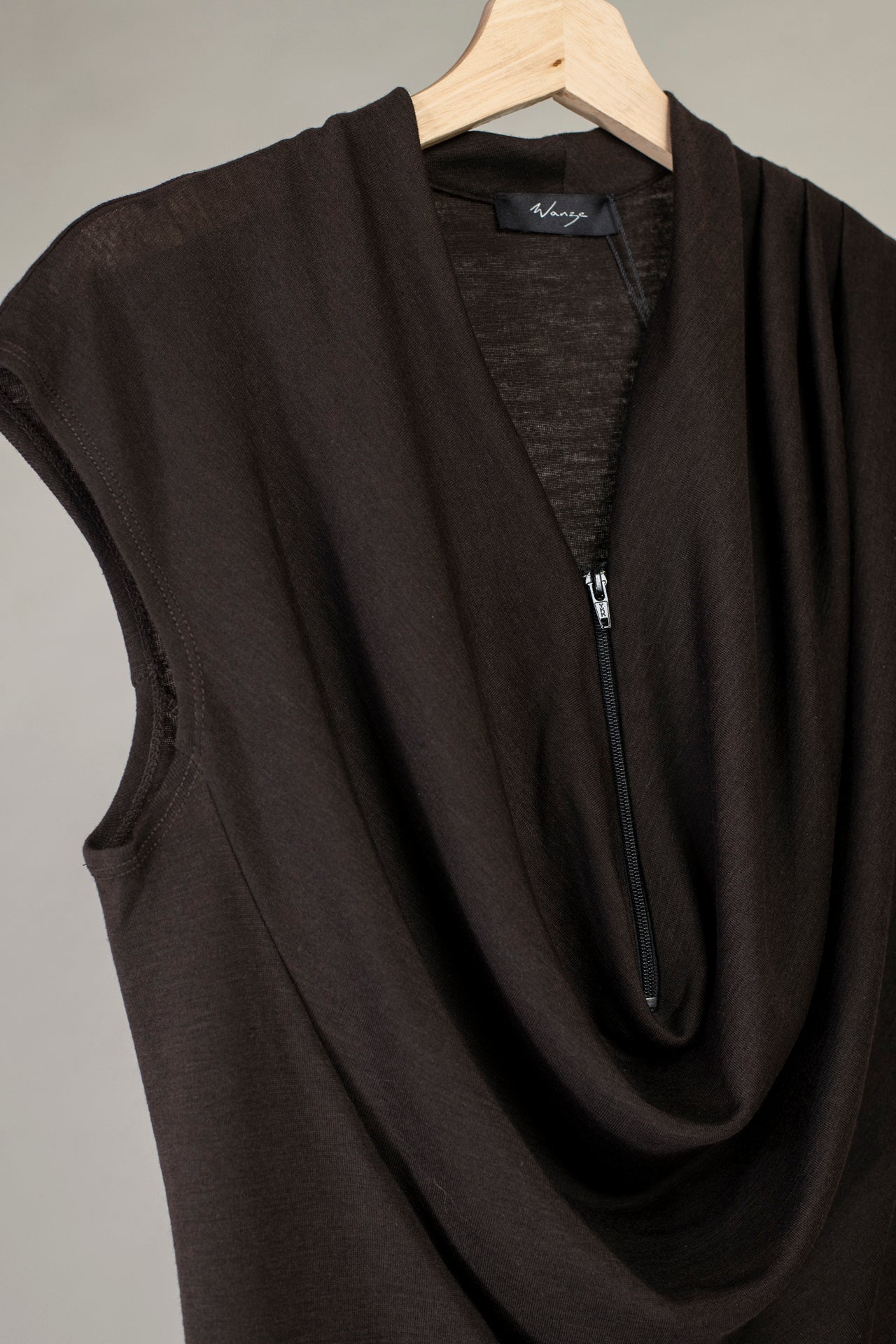Cowl Neck Drape Tank - Wool Silk
