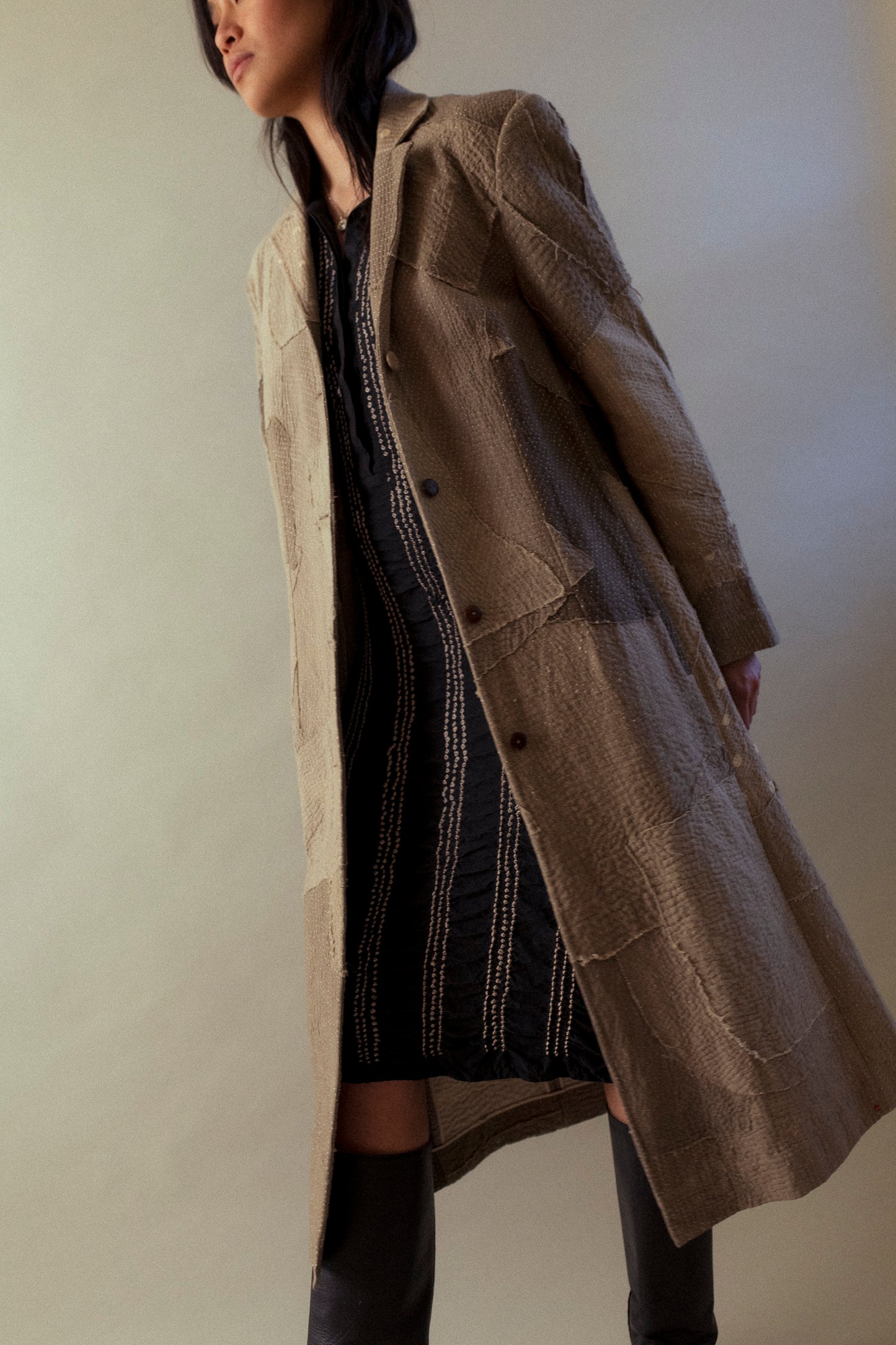 long kino coat- kantha hand quilt