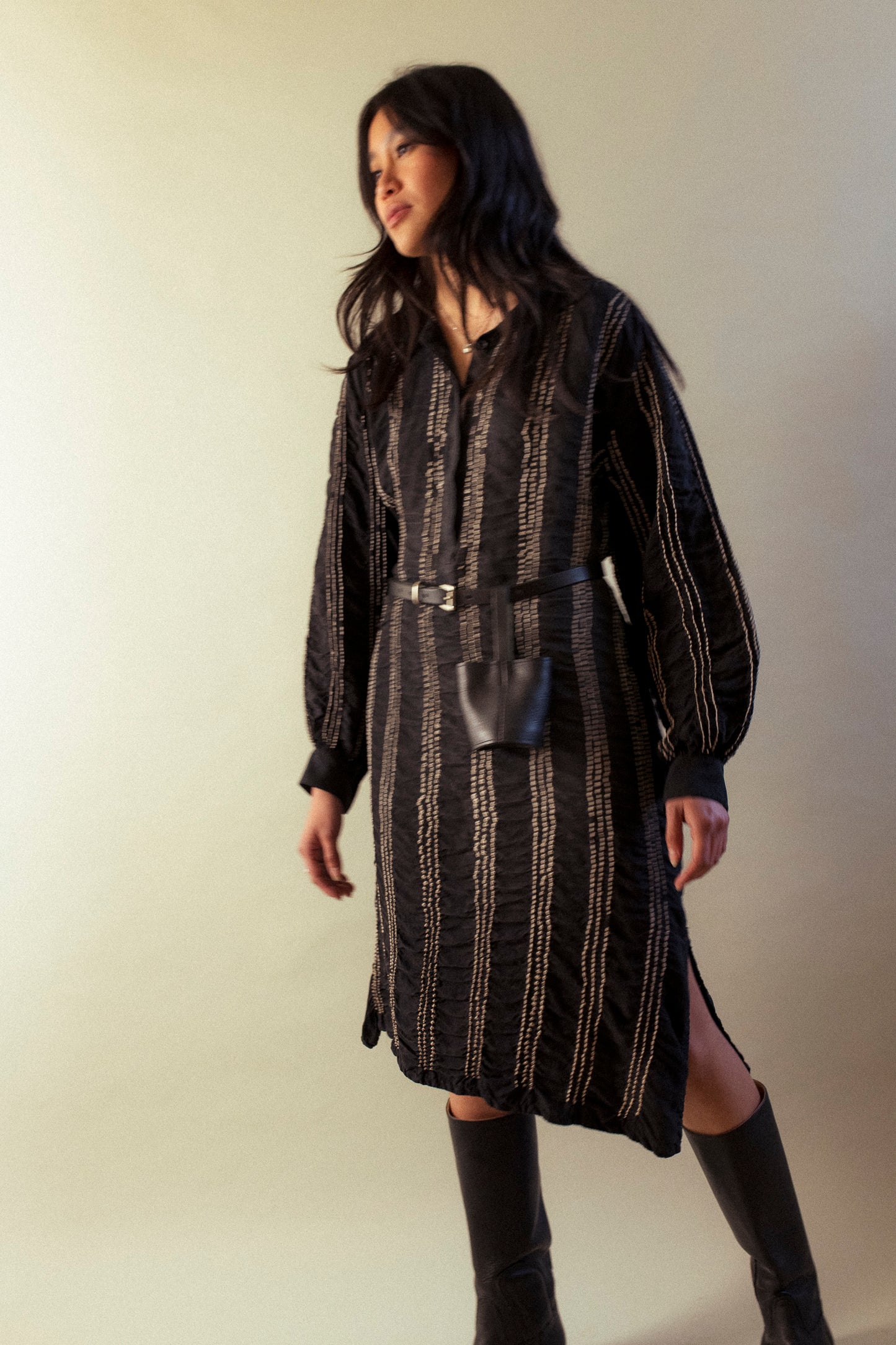 funnel neck dress