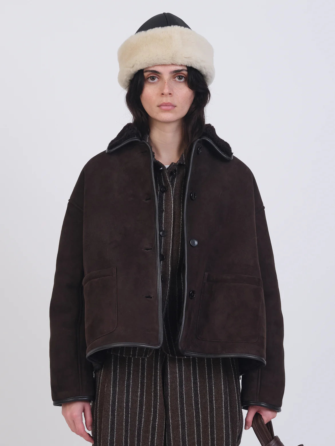Suede Back Curly Hair Avis Jacket