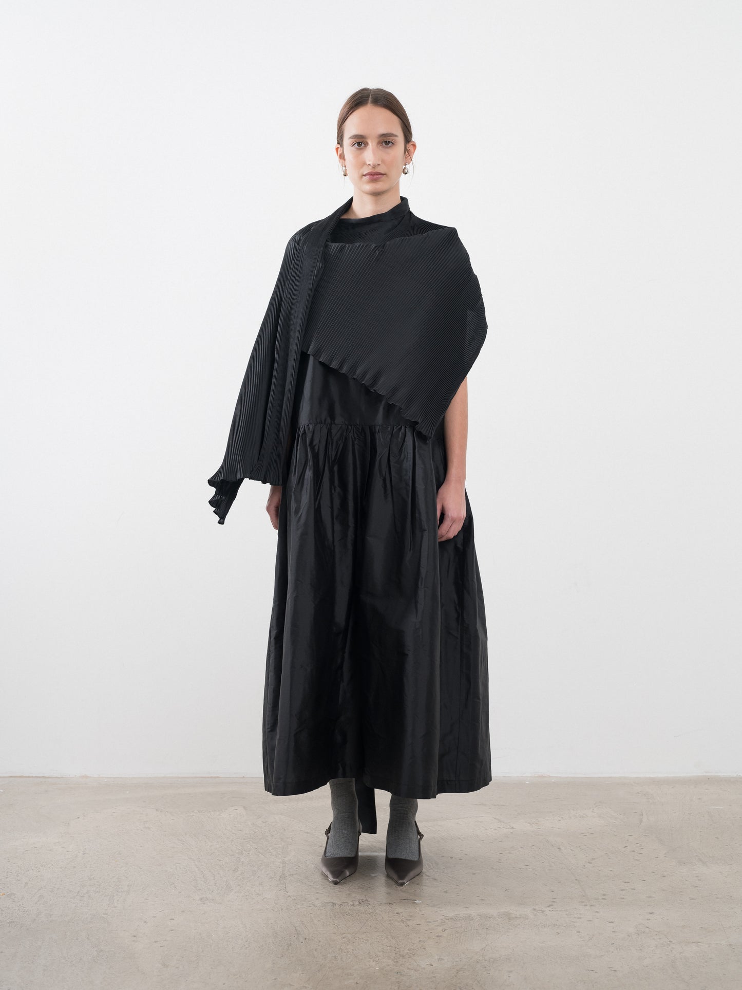 Pleated Scarf - Silk Dupion