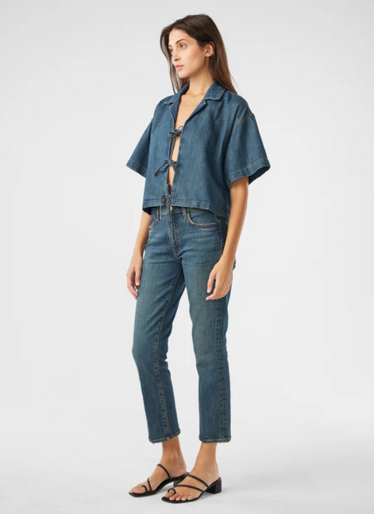 Lottie Cropped Boxy Tie-Shirt