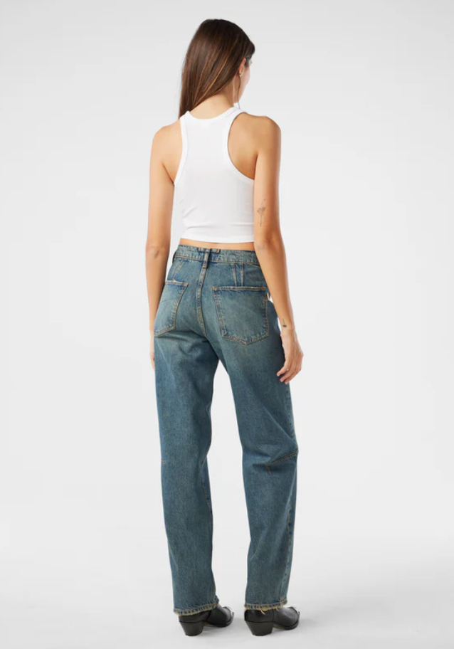 Goldie Mid-rise Darted Straight Leg