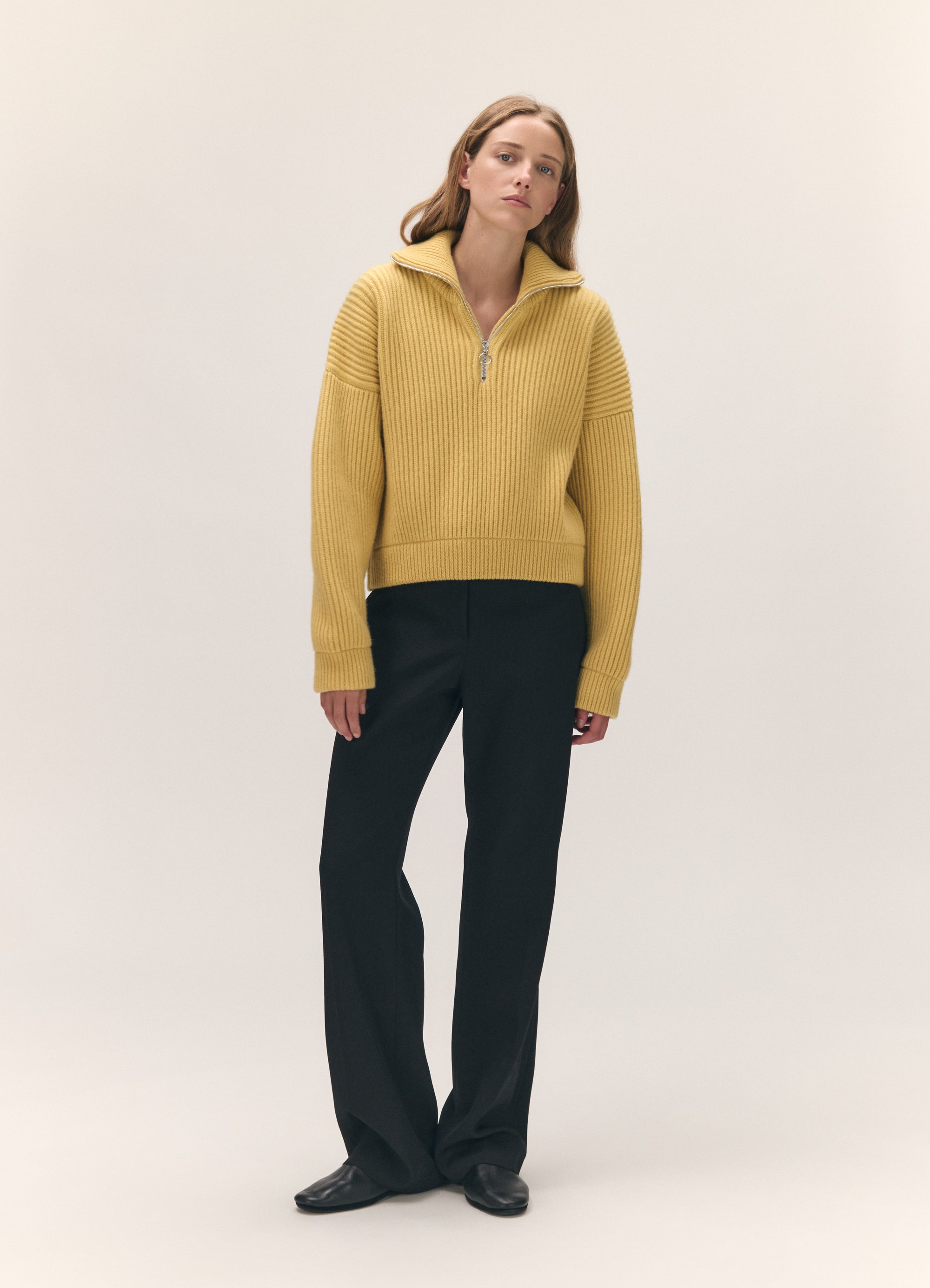 Rowan Rib Half Zip in Yellow
