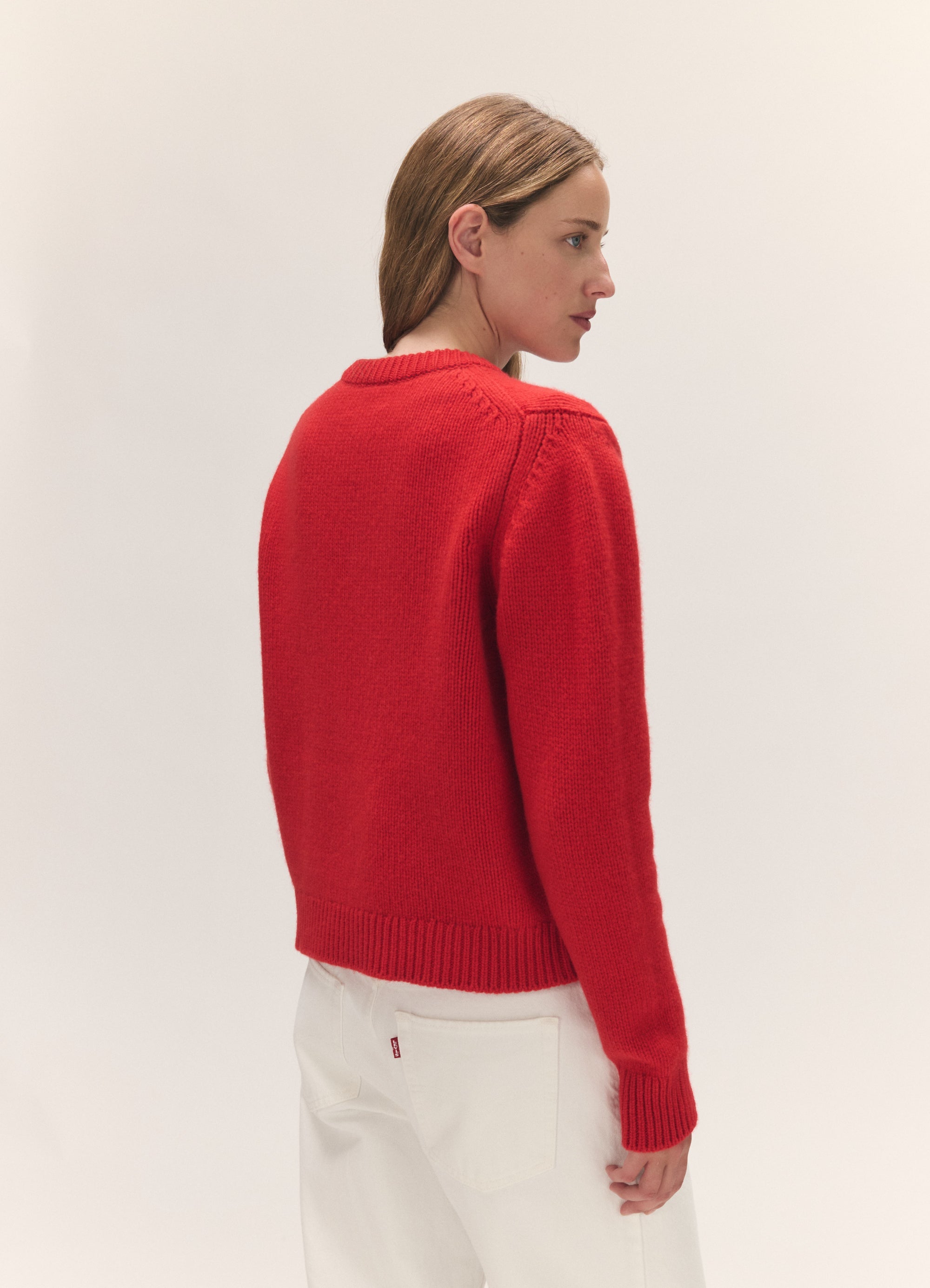 Glenn V-Neck in Poppy Red