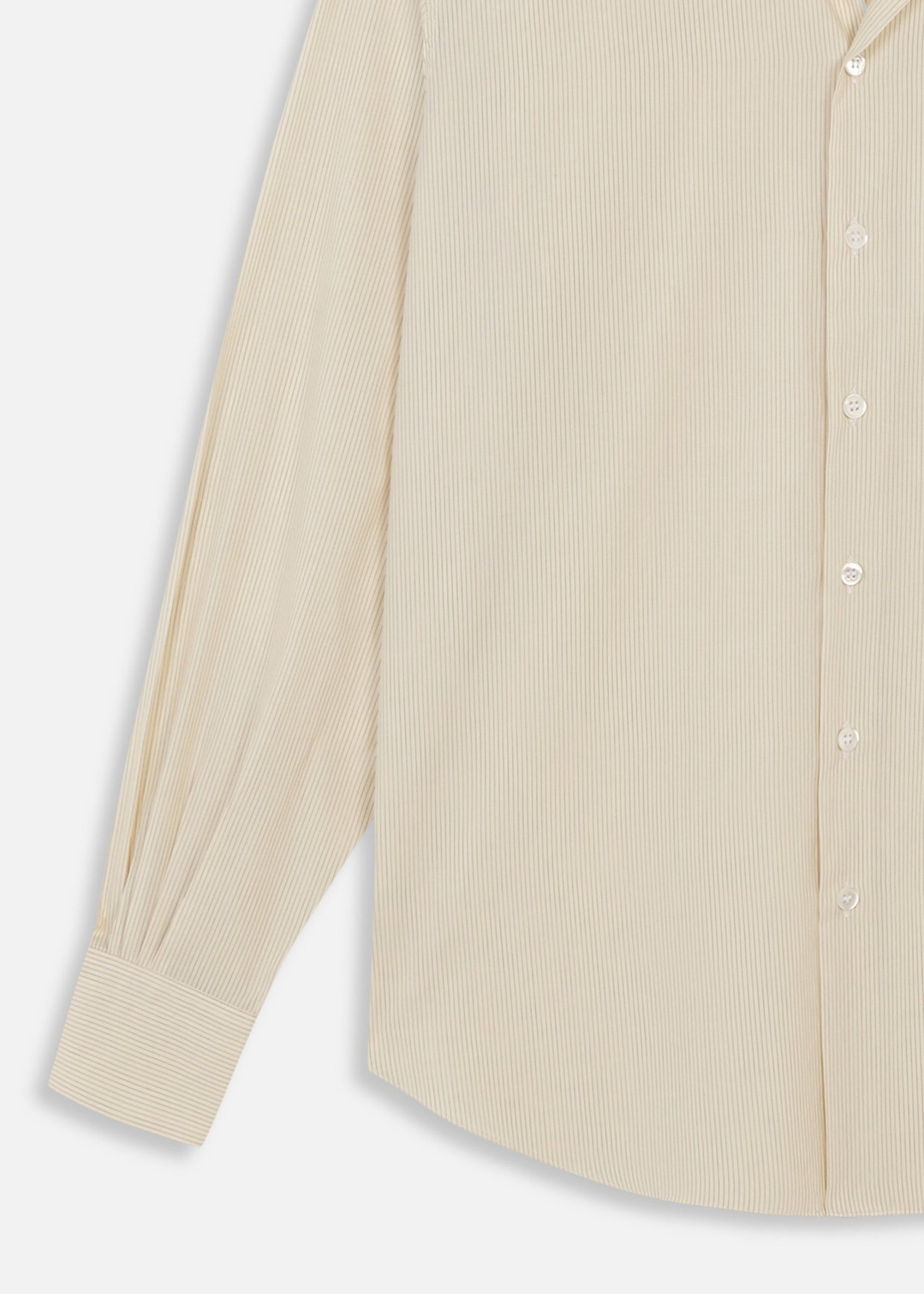 Camisas Manolo Pale Yellow Black Stripes Normal Shirt