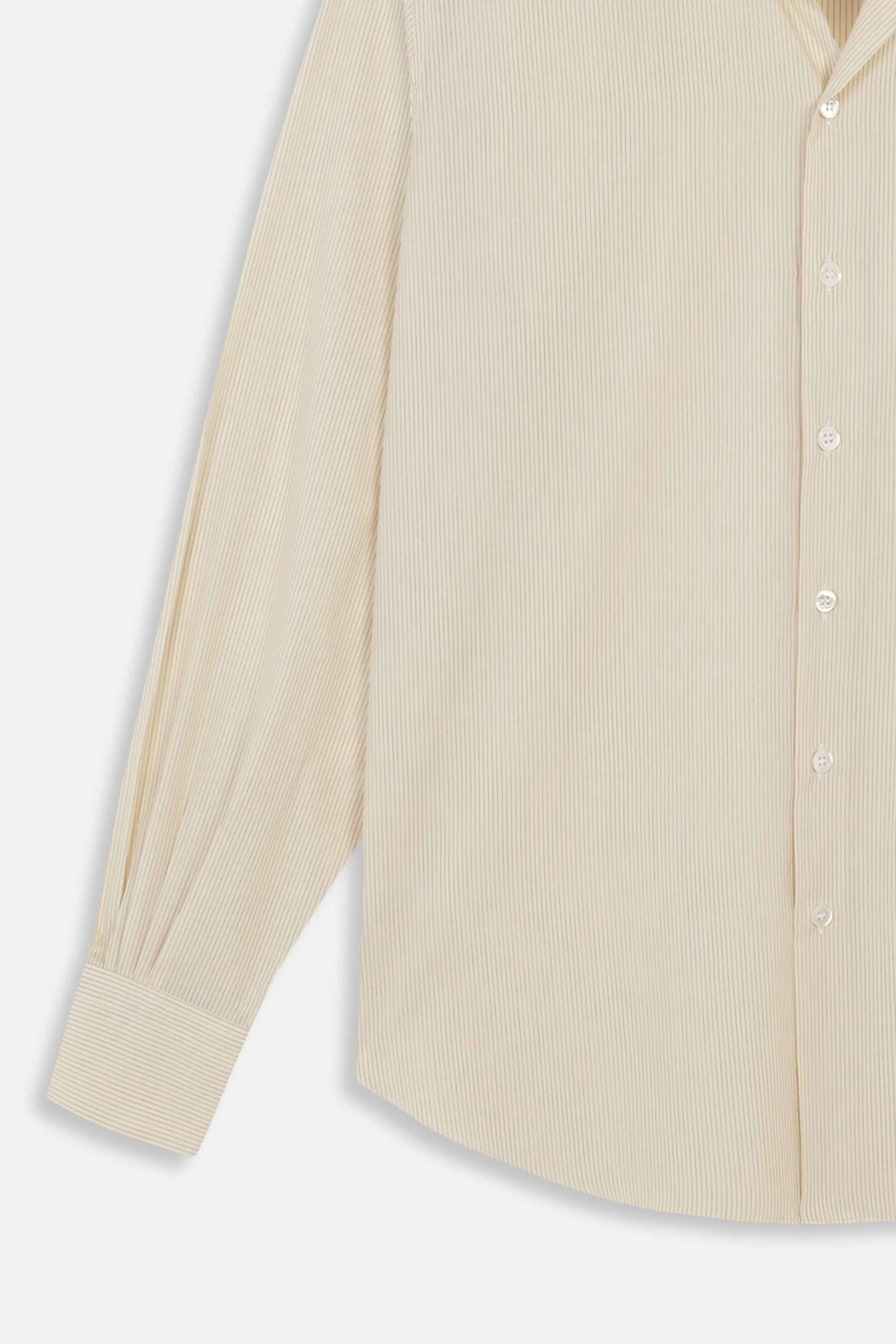 Camisas Manolo Pale Yellow Black Stripes Normal Shirt