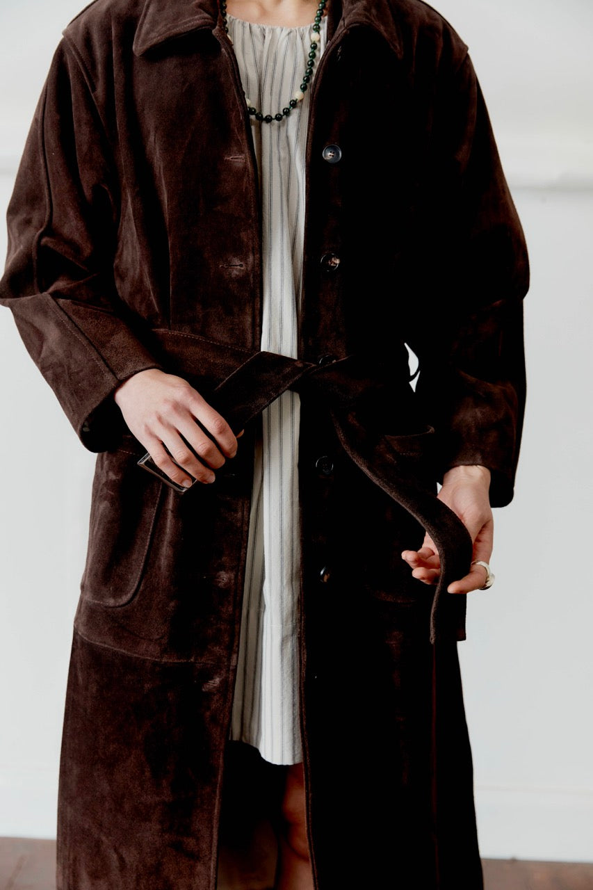 Calf Suede Long Womens Quinn coat