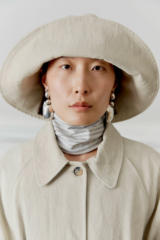 British Gabardine Sun Hat with Leather Belt