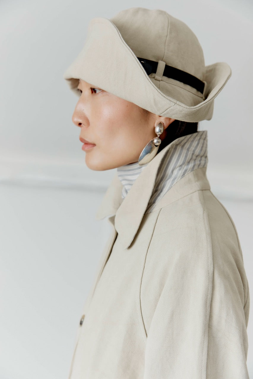 British Gabardine Sun Hat with Leather Belt