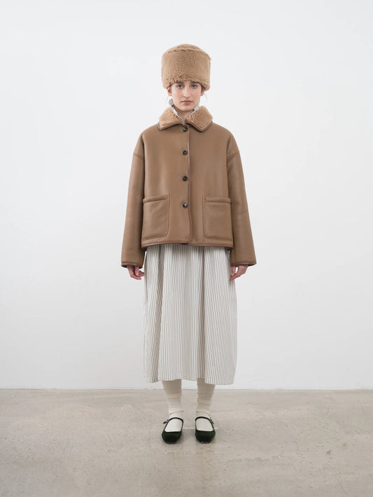 Leather Back Curly Sheepskin Avis Jacket