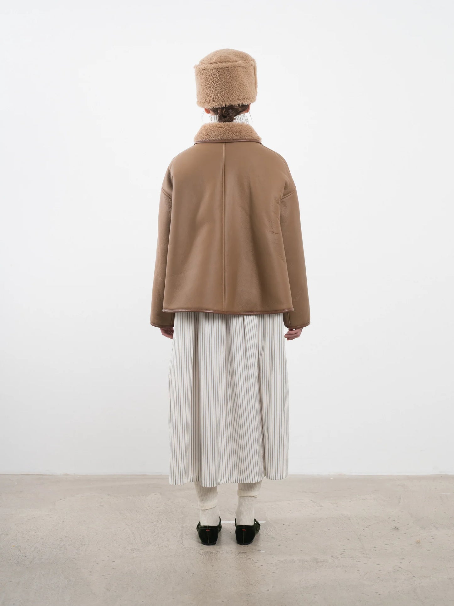 Leather Back Curly Sheepskin Avis Jacket