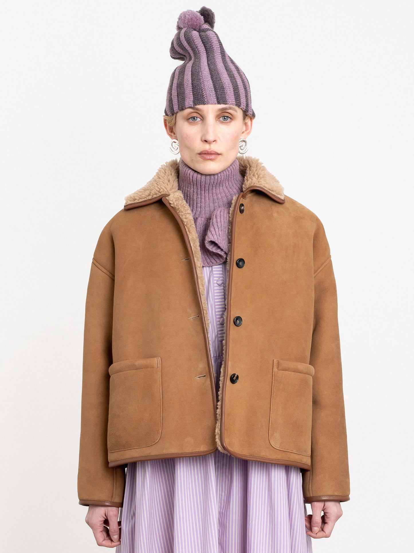 Suede Back Curly Hair Avis Jacket