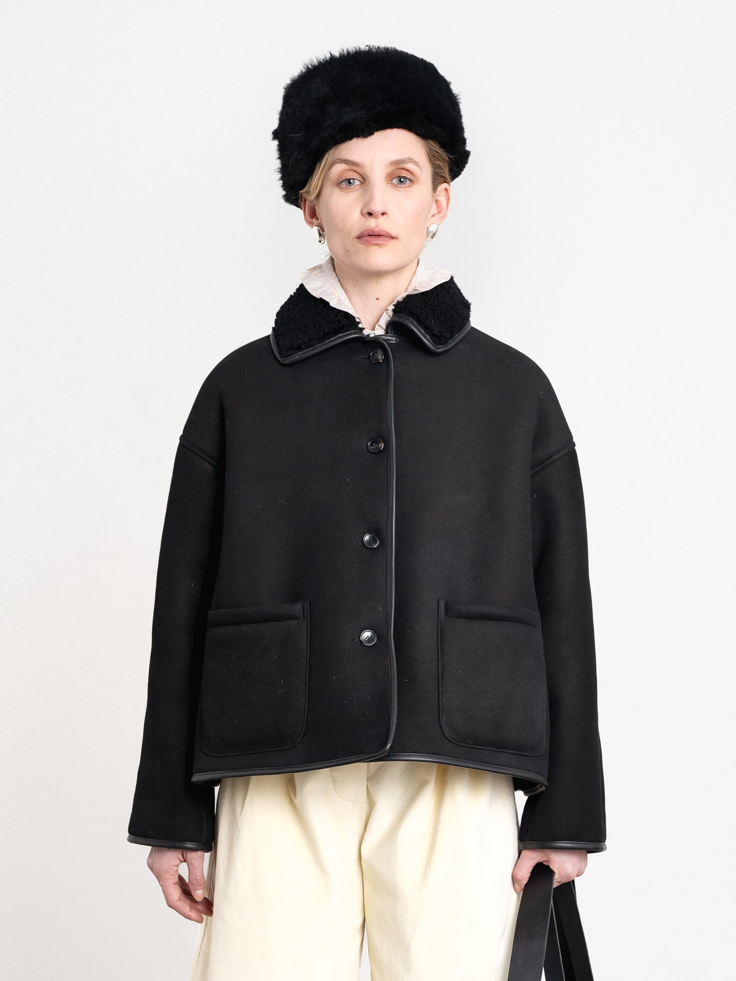 Suede Back Curly Hair Avis Jacket