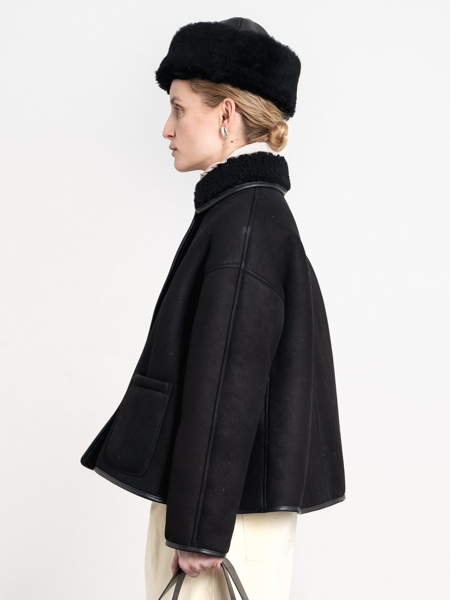 Suede Back Curly Hair Avis Jacket