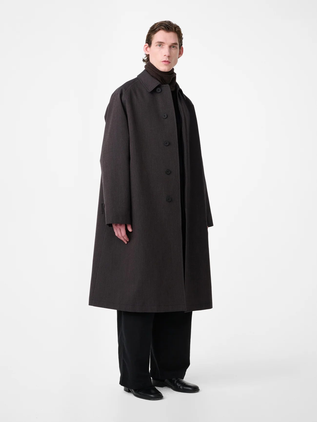 Crowe Modern Car Coat - Brown Marl