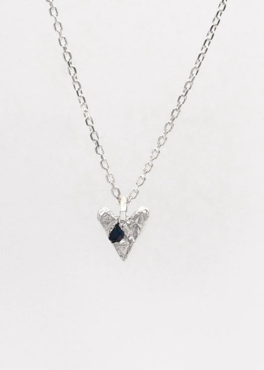 Blue Sapphire Una Heart - Necklace