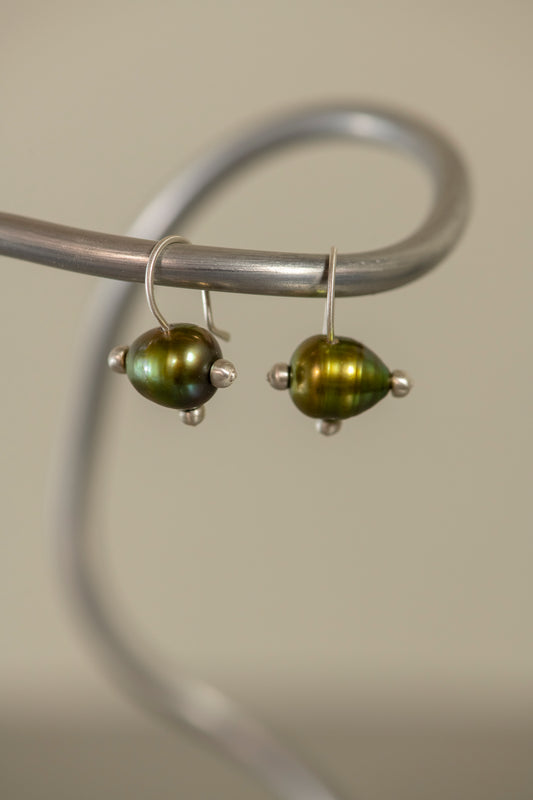 pin cushion pearl earrings