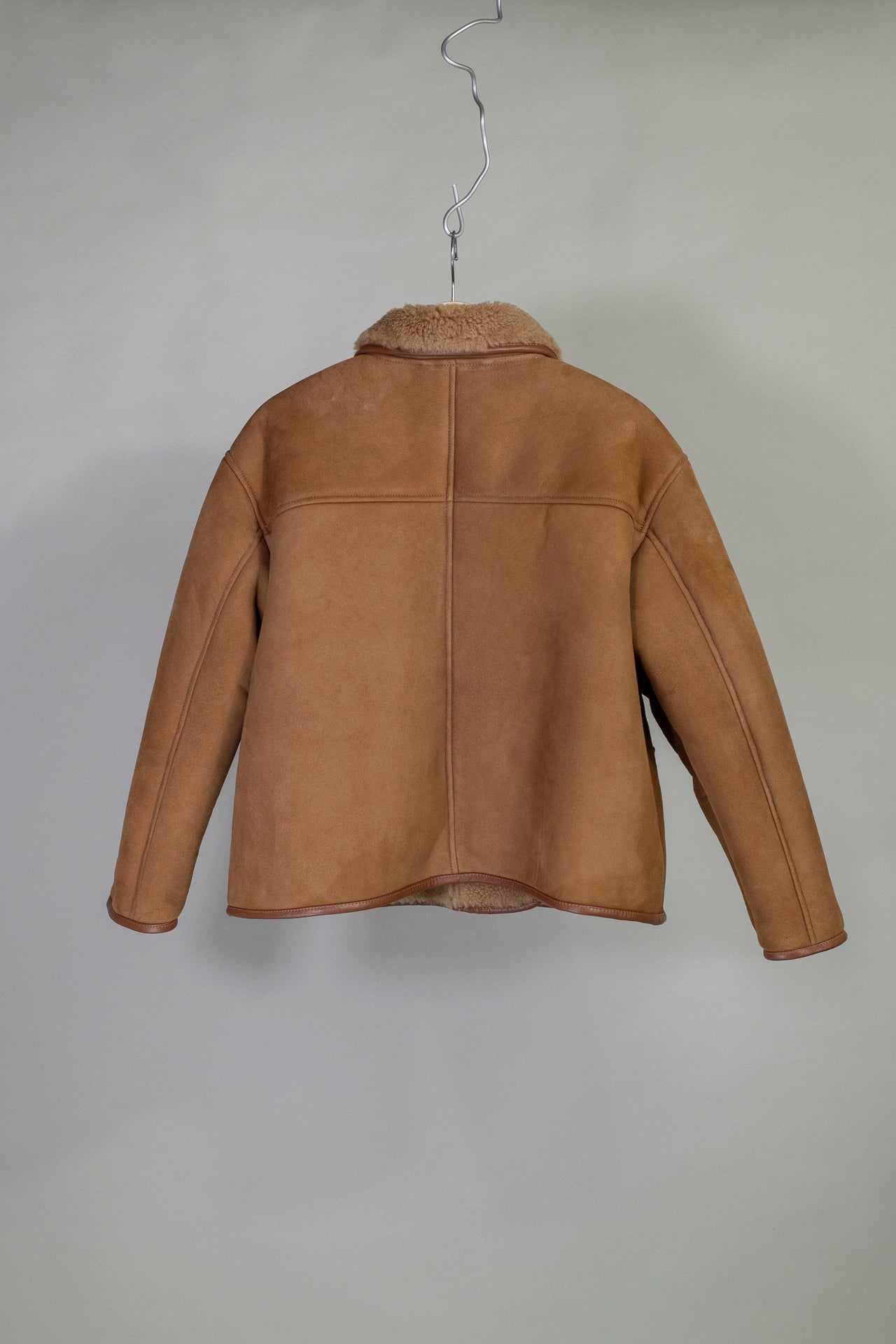 Suede Back Curly Hair Sheepskin Flying Jacket