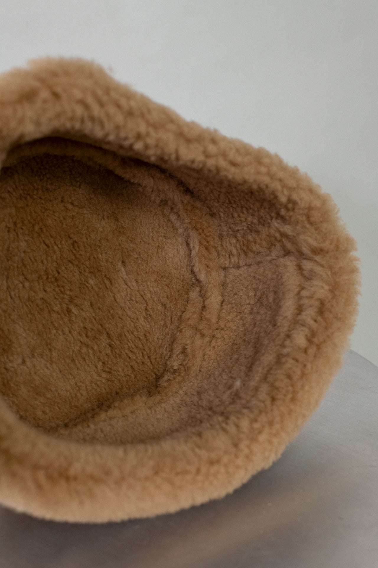 Suede Back Curly Sheepskin Pill Box Hat
