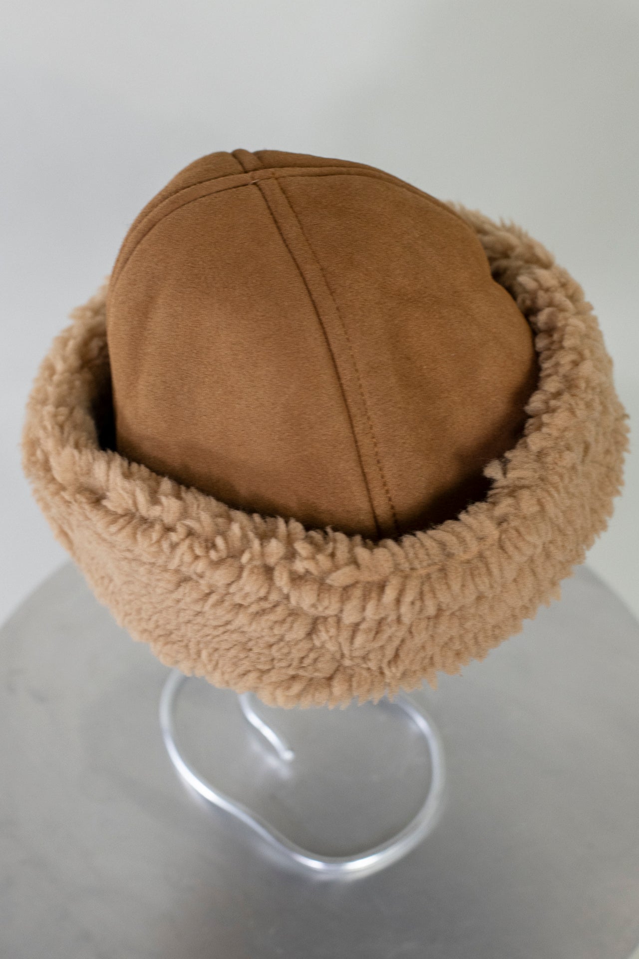 Suede Back Curly Sheepskin Cap