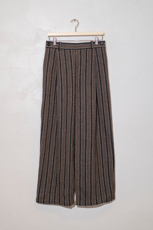 japanese boucle striped wool georgia trouser