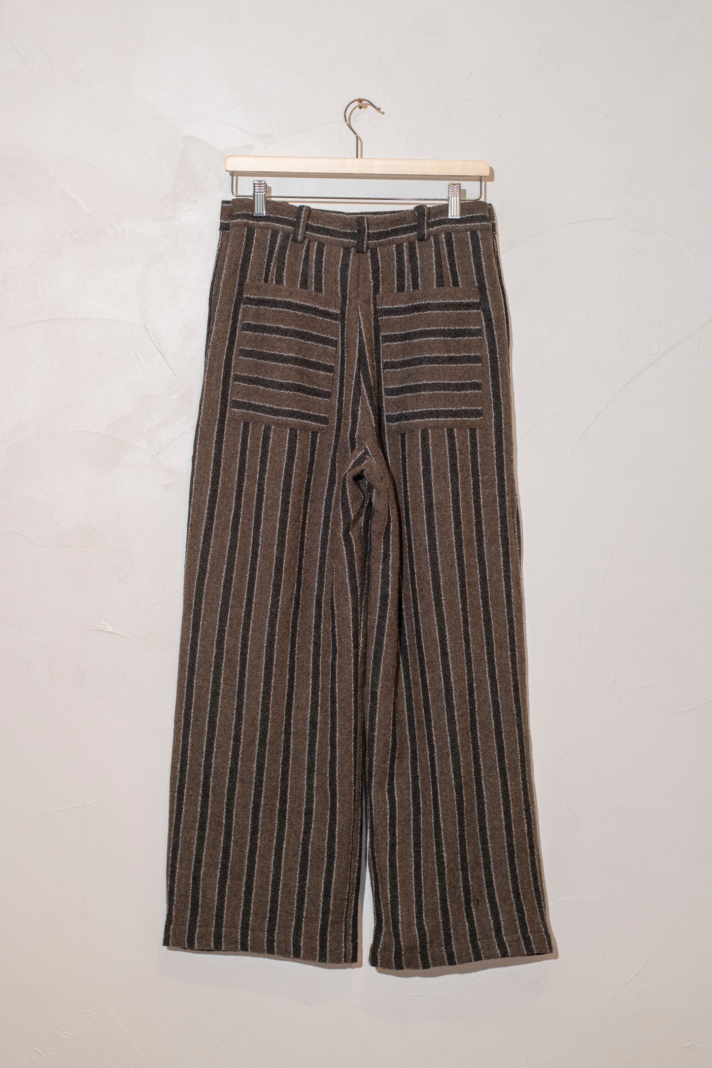 japanese boucle striped wool georgia trouser