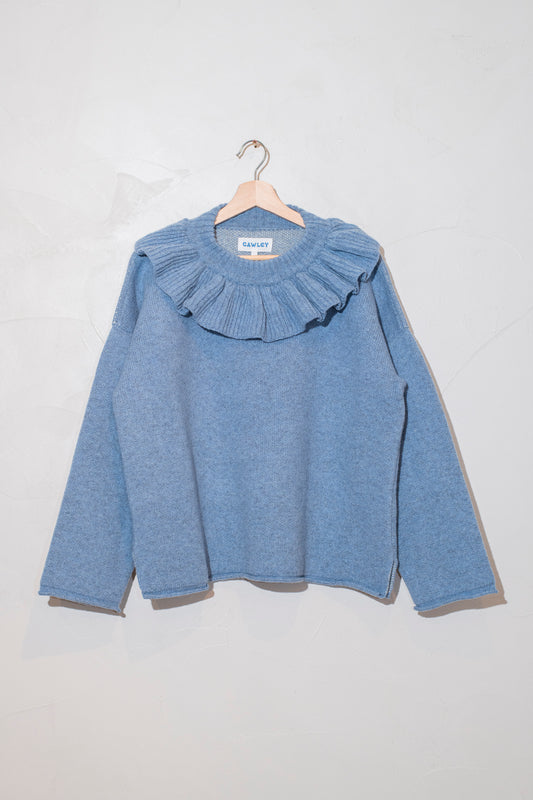 british lambswool ruffle neck pullover