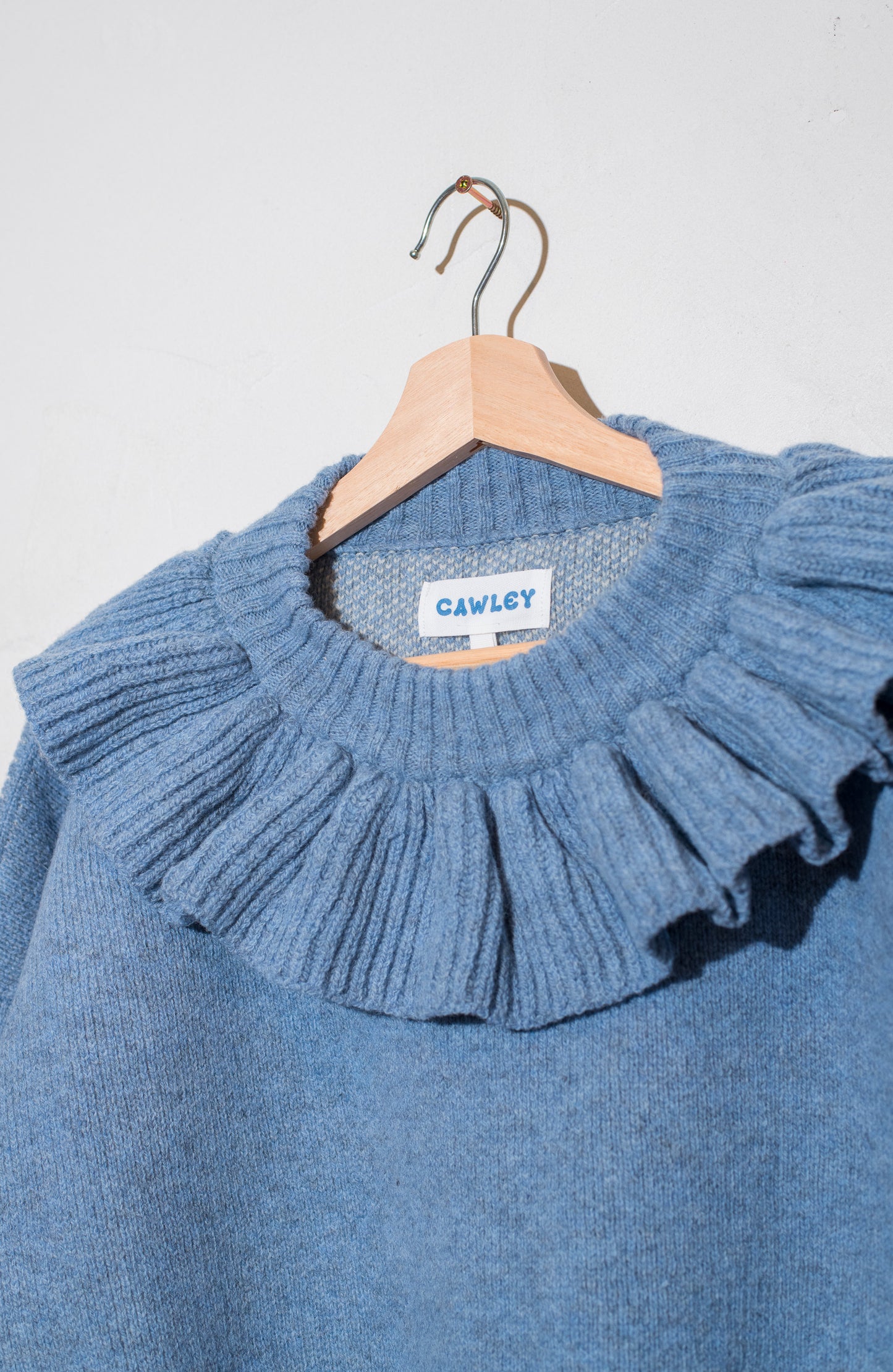 british lambswool ruffle neck pullover