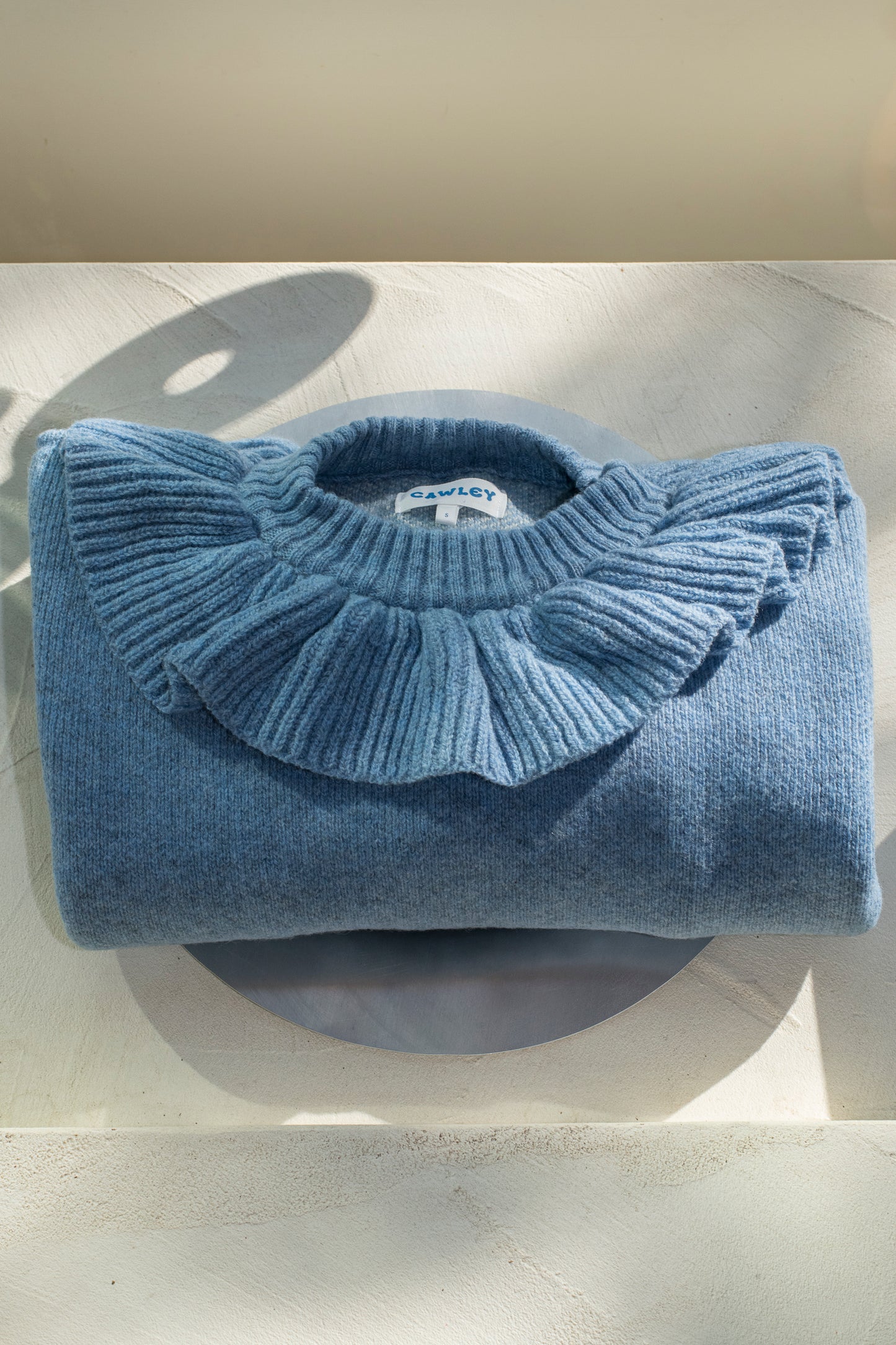 british lambswool ruffle neck pullover