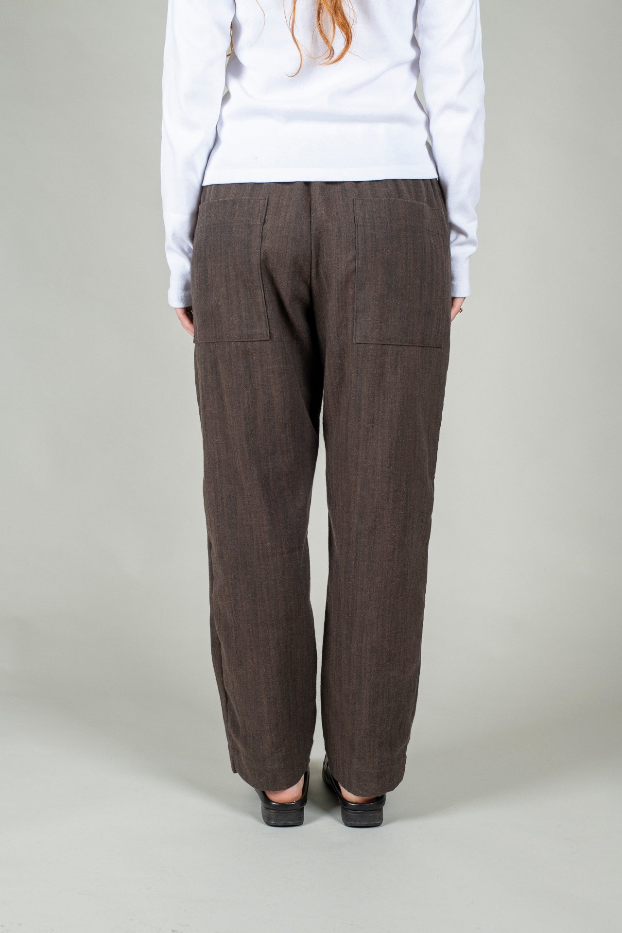 Cafe Pant - Brown Slub Cotton