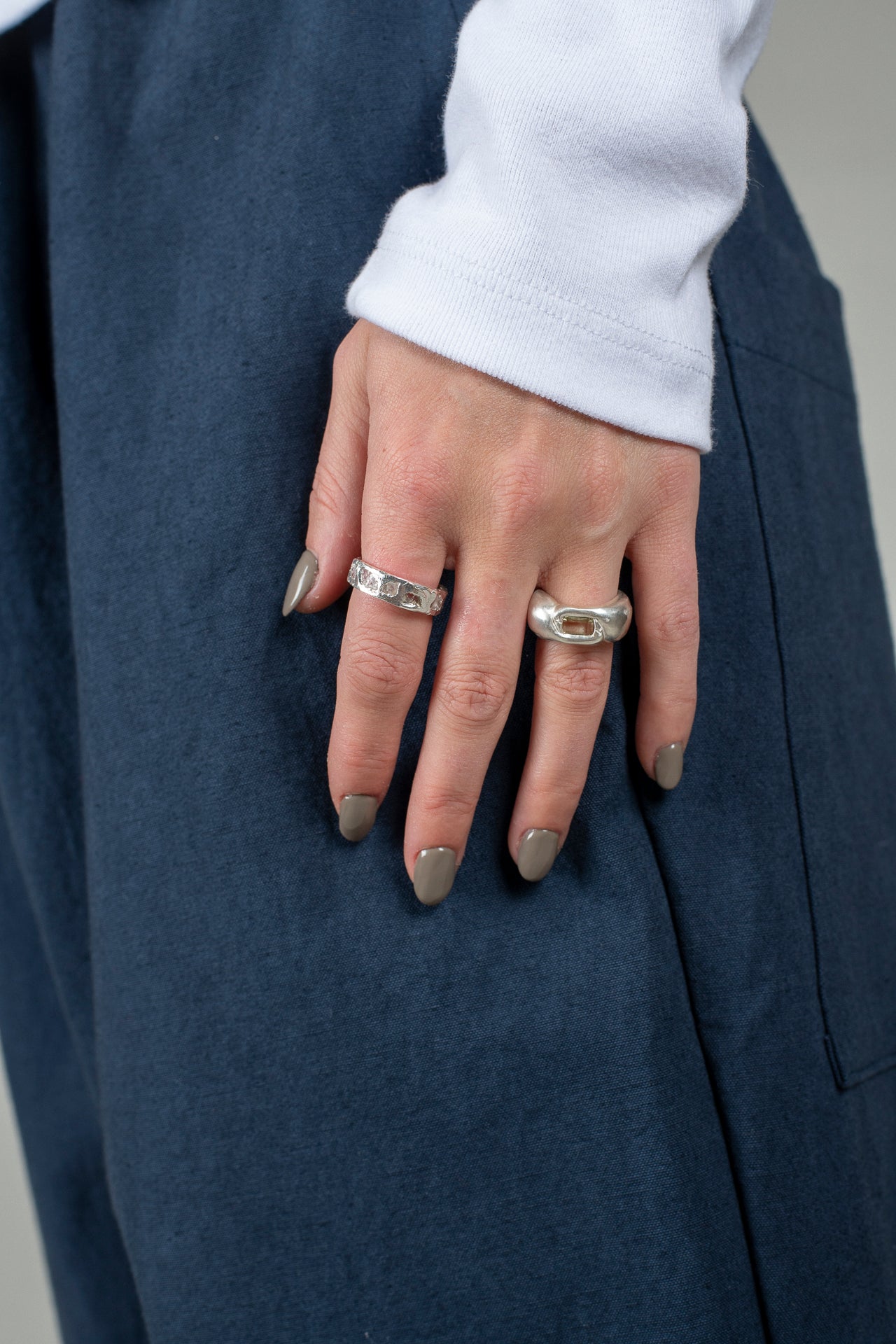 Raw White Sapphire Scatter Band -Ring