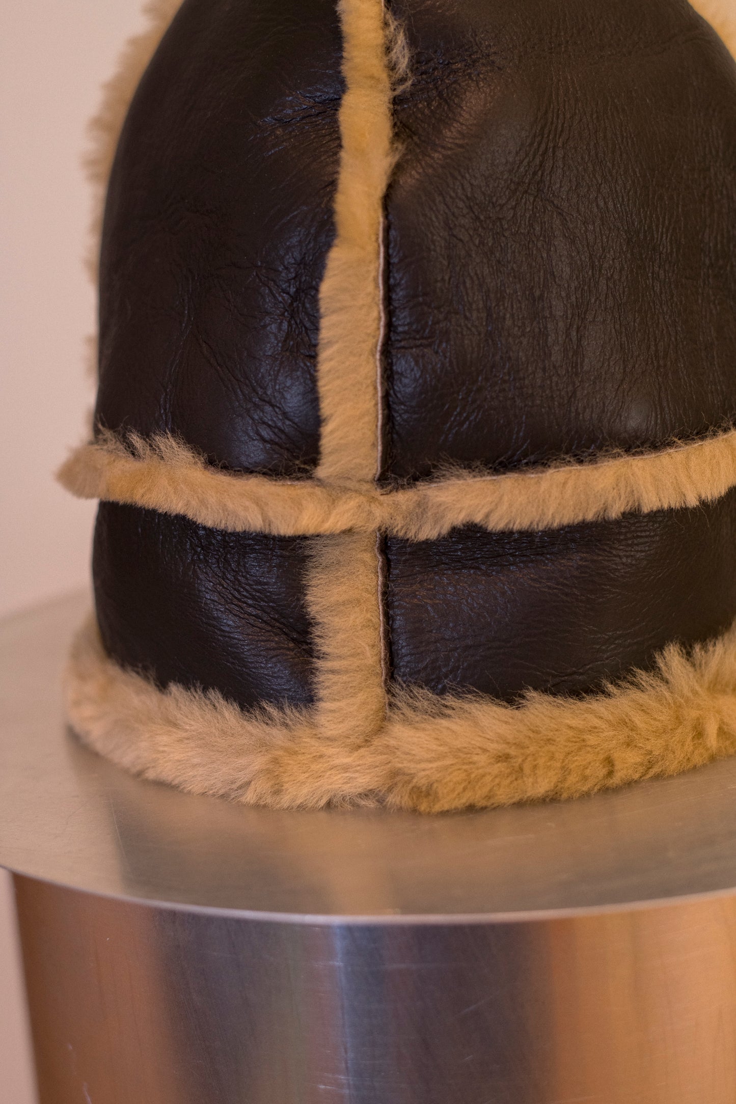 leather back straight hair seam out cap