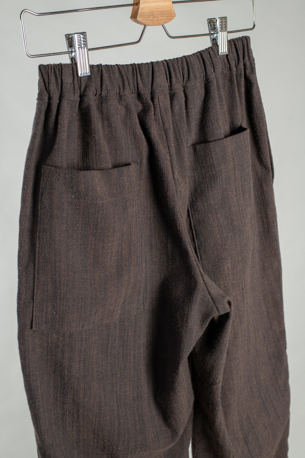 Cafe Pant - Brown Slub Cotton