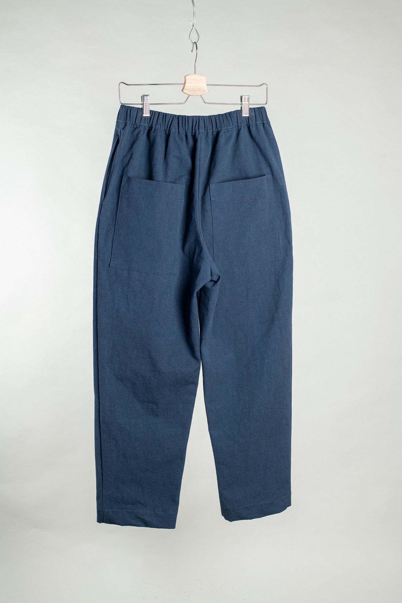 Cafe Pant - Navy Cotton Linen Canvas
