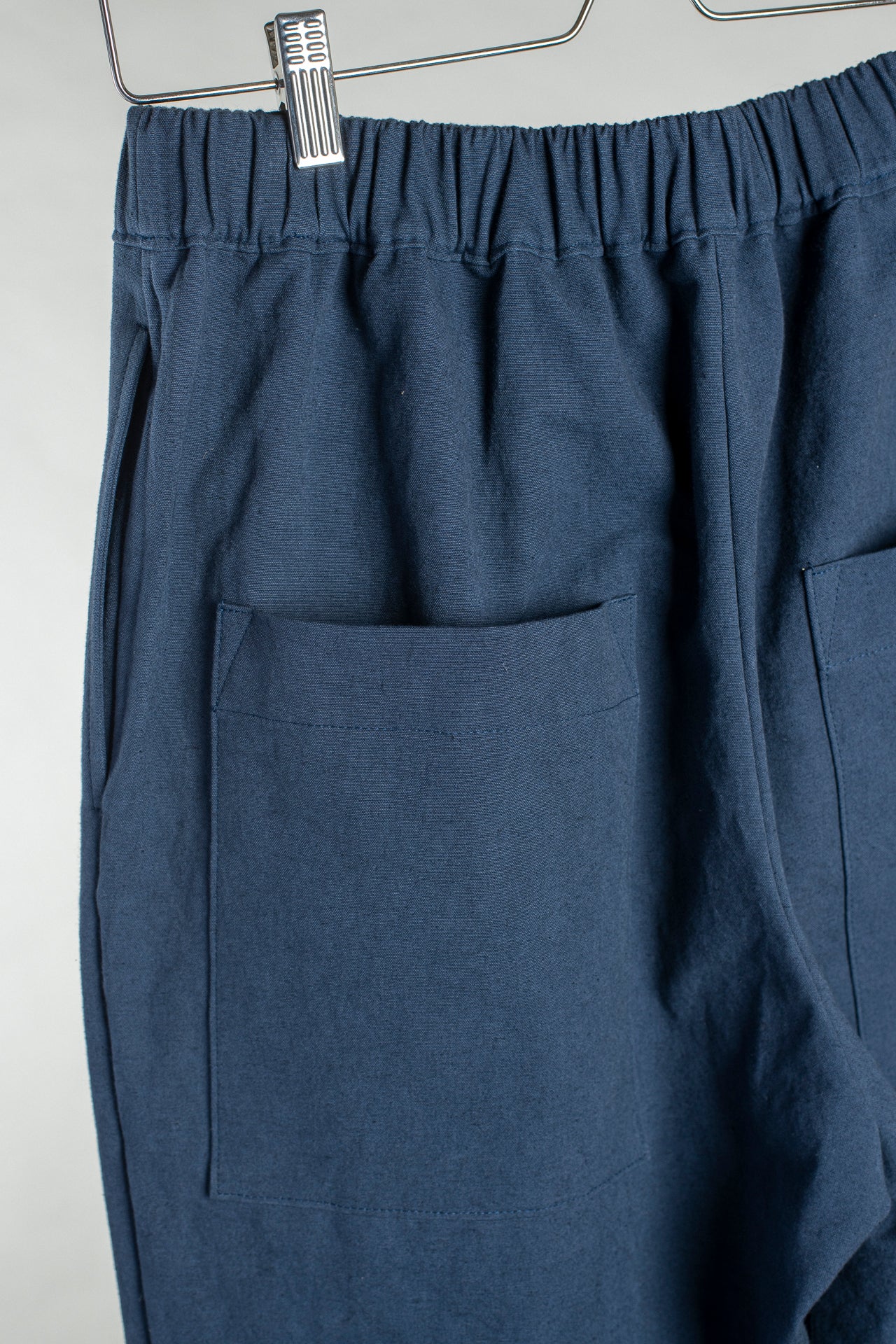 Cafe Pant - Navy Cotton Linen Canvas